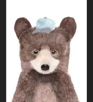 Cuadro Oso pardo con gorra