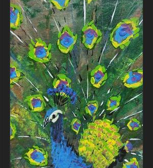Cuadro blue peacock