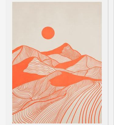 Cuadro Vintage Mountains Line Art