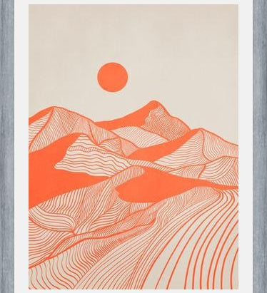 Cuadro Vintage Mountains Line Art