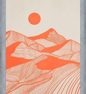 Cuadro Vintage Mountains Line Art