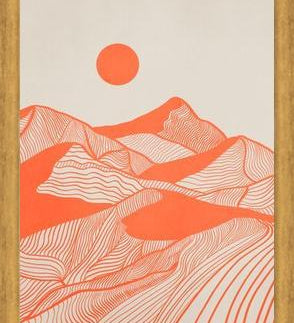 Cuadro Vintage Mountains Line Art