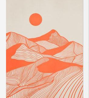 Cuadro Vintage Mountains Line Art
