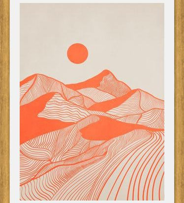 Cuadro Vintage Mountains Line Art