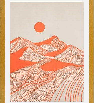 Cuadro Vintage Mountains Line Art