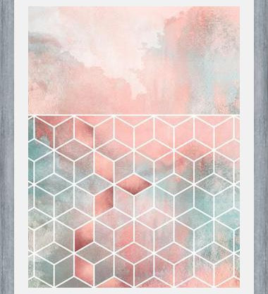 Cuadro Rose Clouds And Cubes