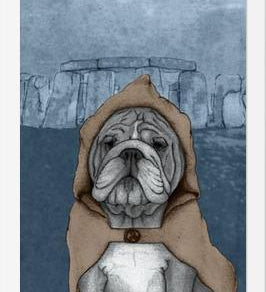 Cuadro English Bulldog With Stonehenge