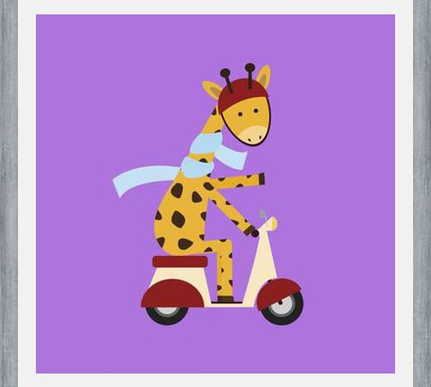 Cuadro Giraffe on Motor Scooter
