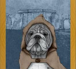 Cuadro English Bulldog With Stonehenge