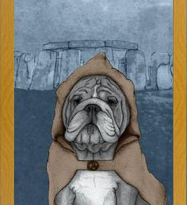 Cuadro English Bulldog With Stonehenge