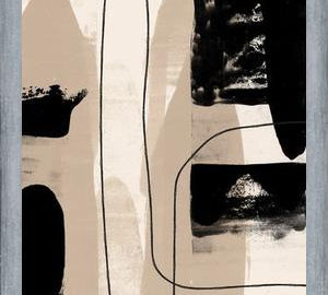 Cuadro Abstracto Beige Blanco y Negro I