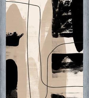 Cuadro Abstracto Beige Blanco y Negro I