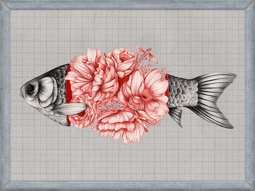Cuadro Vintage Tropical Aquarium Fish