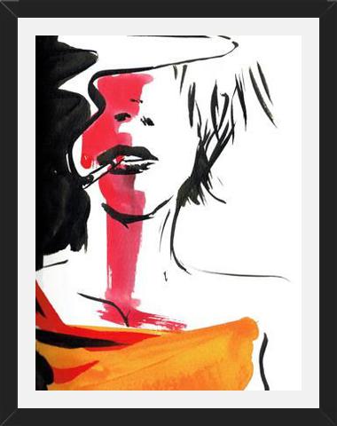 Cuadro mujer fumando
