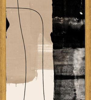 Cuadro Abstracto Beige Blanco y Negro II