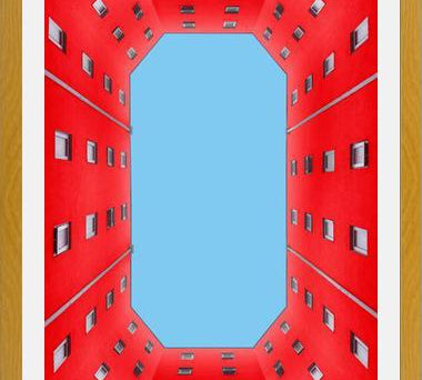 Cuadro edificio rojo