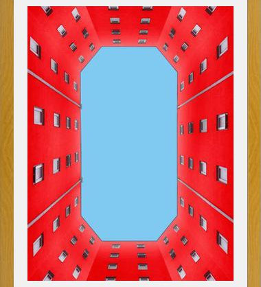 Cuadro edificio rojo