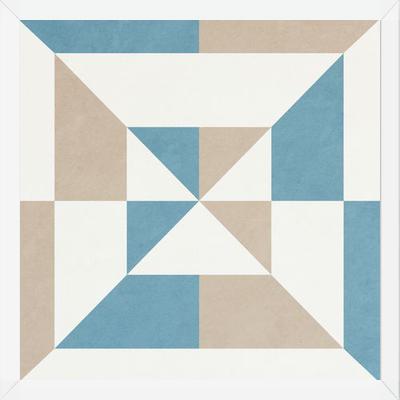 Cuadro Geométrico Azul y Beige