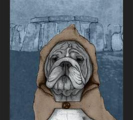 Cuadro English Bulldog With Stonehenge