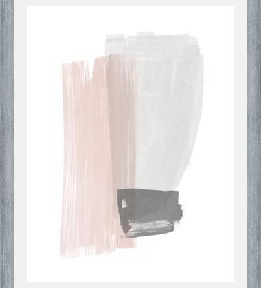 Cuadro Brushstrokes in gray and pink I