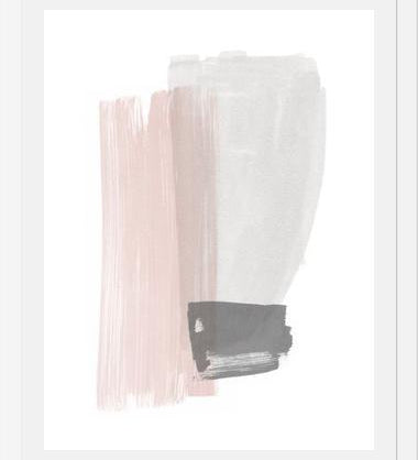Cuadro Brushstrokes in gray and pink I