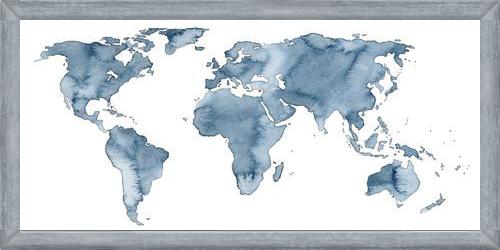 Cuadro Blue World Map
