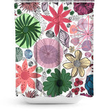 Cortina de Baño Abstract floral illustration pattern
