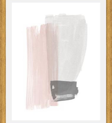Cuadro Brushstrokes in gray and pink I