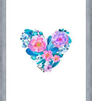 Cuadro Watercolor Floral Heart