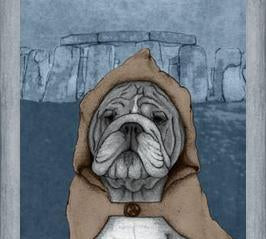 Cuadro English Bulldog With Stonehenge