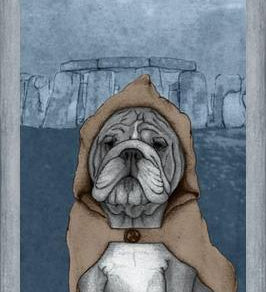 Cuadro English Bulldog With Stonehenge