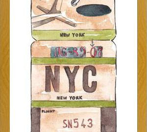 Cuadro NEW YORK VINTAGE FLIGHT TAG