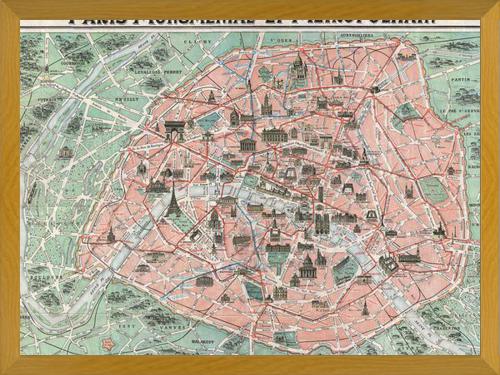 Cuadro Plano ilustrado de Paris en 1932