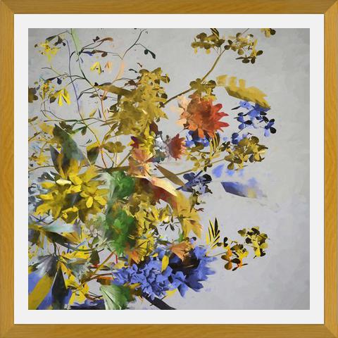 Cuadro Floral in Yellow and Blue