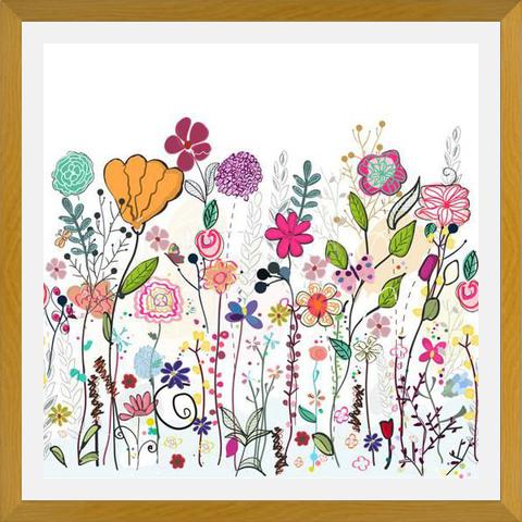 Cuadro Colorful Wildflowers and Flower Field