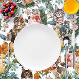 Mantel de Hule Cat and Floral Pattern III