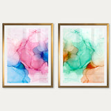 Set de Cuadros Abstract Ink movement I y II