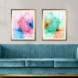 Set de Cuadros Abstract Ink movement I y II