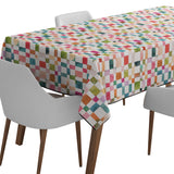 Mantel de Hule Watercolor Checker Orange Green