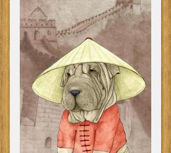 Cuadro Sharpei With The Great Wall
