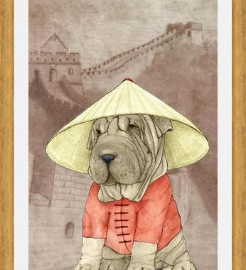 Cuadro Sharpei With The Great Wall