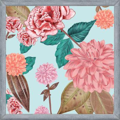 Cuadro Hand Drawn Carnation and Dahlia Spring