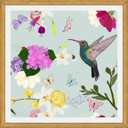 Cuadro Hummingbird and Flowers. Hydrangea, Vanilla, Fucis