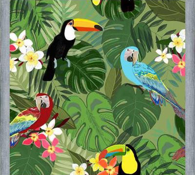 Cuadro Parrots and Toucan Tropical Birds Tropical Forest