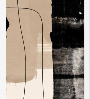 Cuadro Abstracto Beige Blanco y Negro II