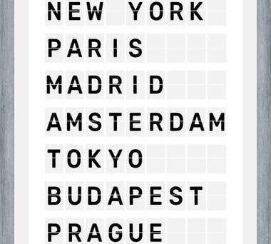 Cuadro Destinos Internacionales - Blanco