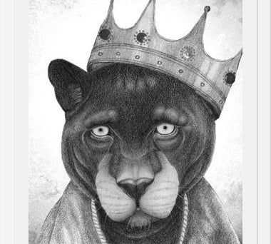 Enmarcado El Rey Pantera bw