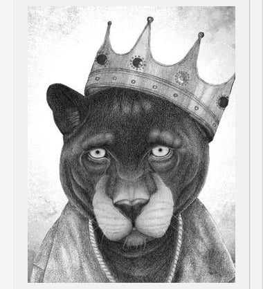 Enmarcado El Rey Pantera bw