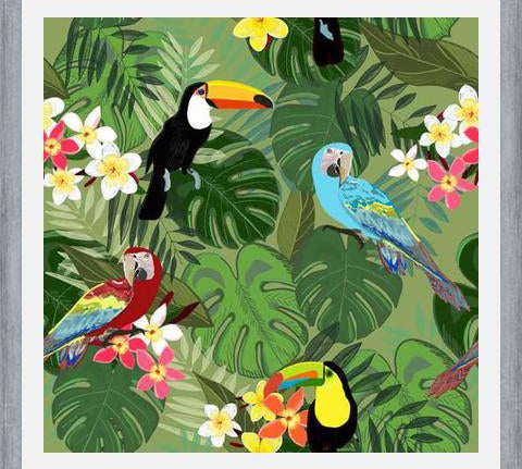 Cuadro Parrots and Toucan Tropical Birds Tropical Forest