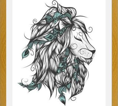 Cuadro Poetic Lion Turquoise